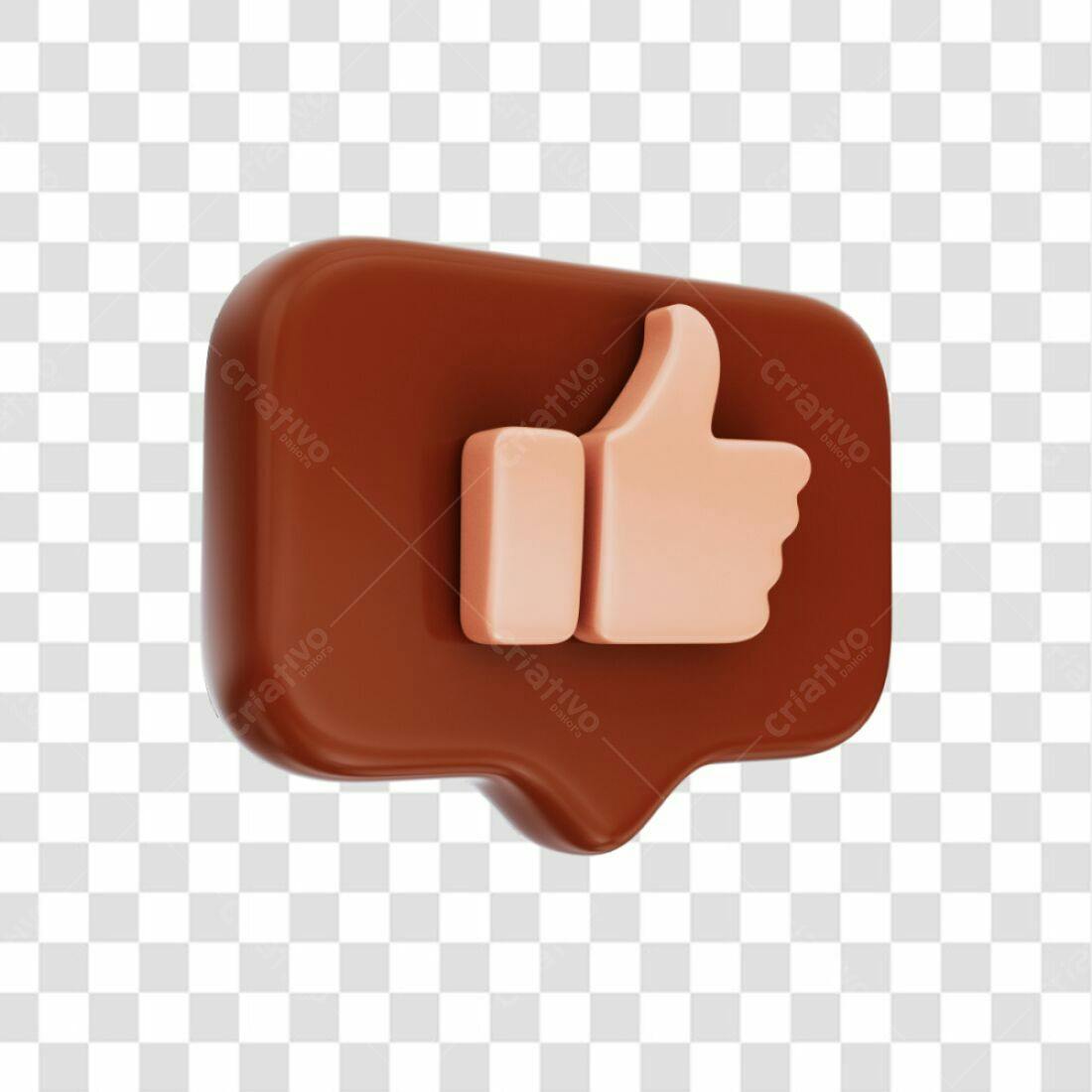 Icone Curtida em 3D PNG com fundo transparente
