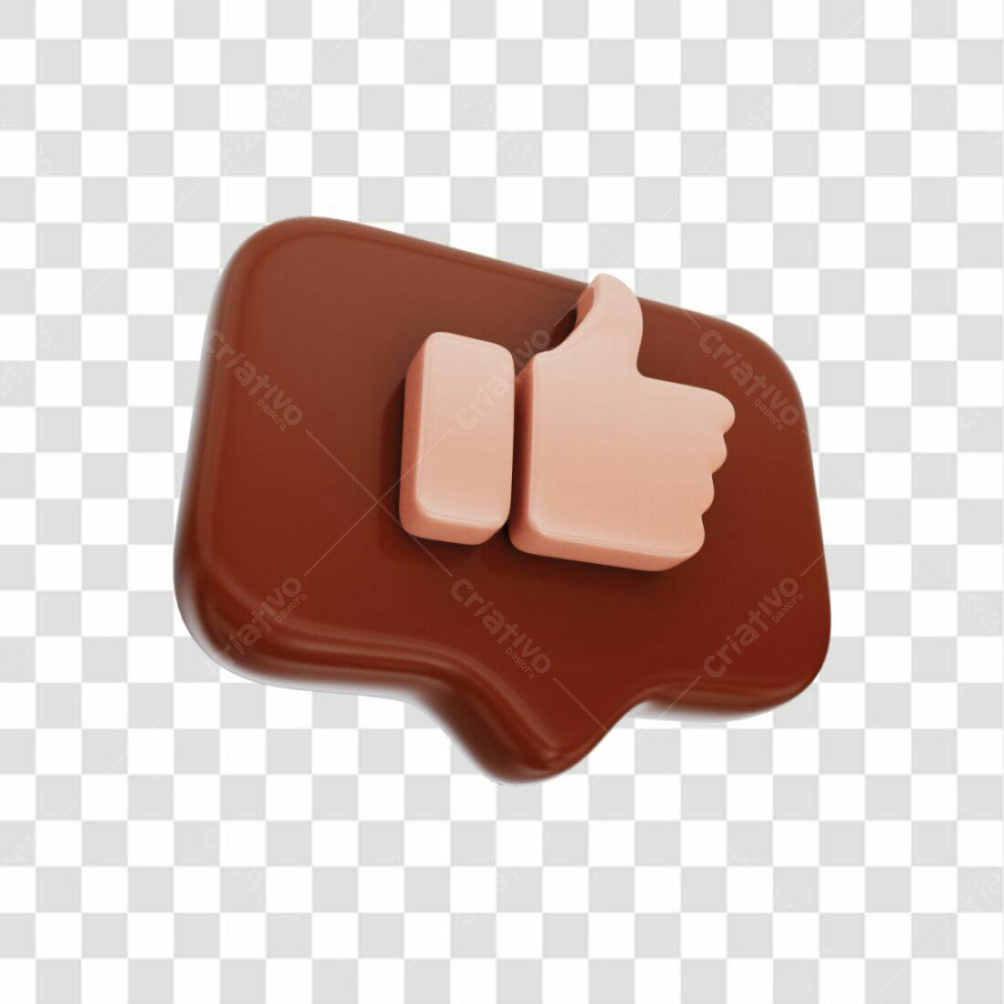 Ícone Curtida em 3D PNG com fundo transparente