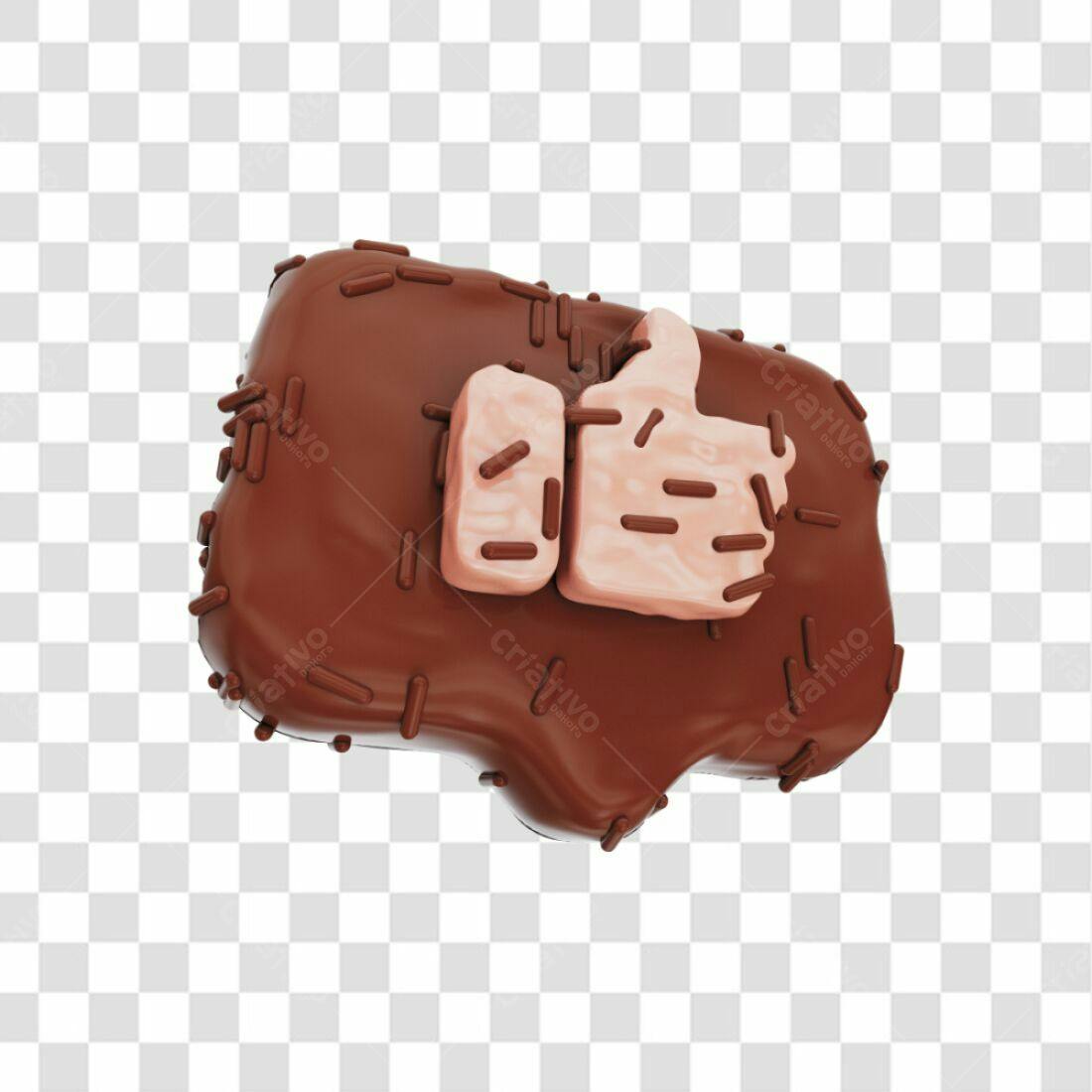 Icone Curtida em Chocolate PNG com fundo transparente