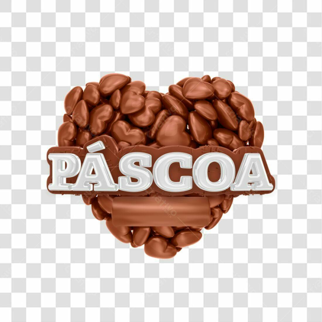 Icone Páscoa corações chocolate PNG com fundo transparente