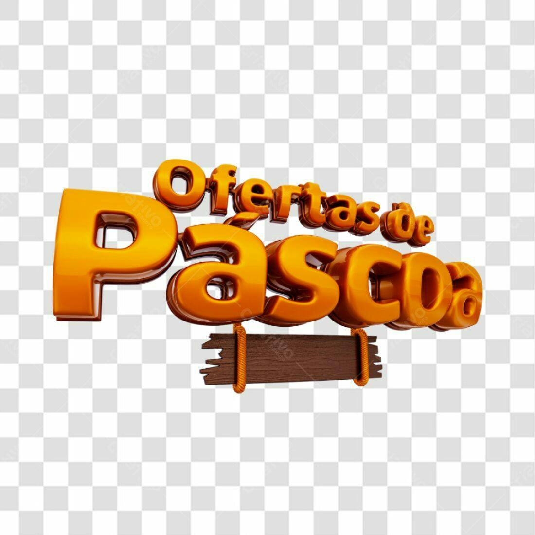 Banner Ofertas de Páscoa PNG com fundo transparente