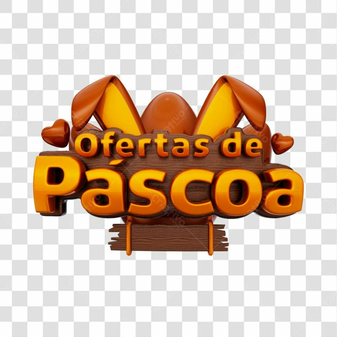 Banner Páscoa Ofertas PNG com fundo transparente