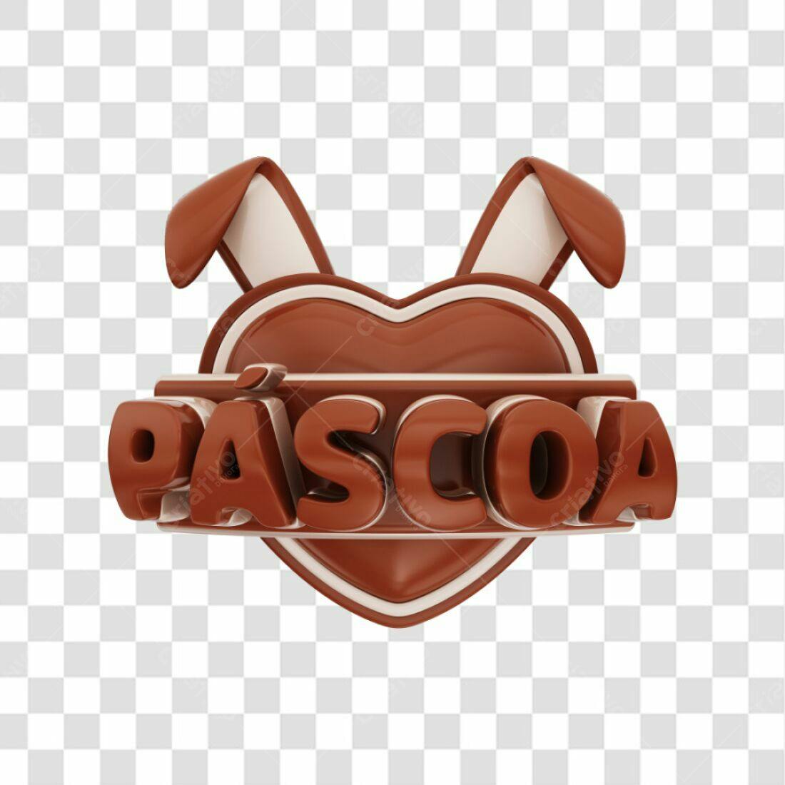 Icone Páscoa Coração Marrom PNG com fundo transparente