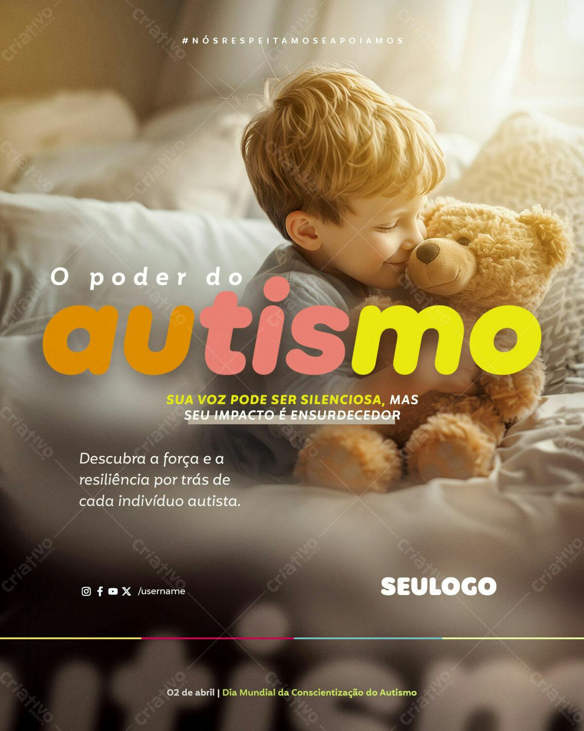 Flyer Dia Mundial do Autismo PSD Editável