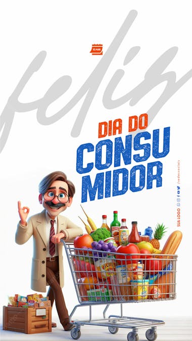 Story dia do consumidor comprando com alegria