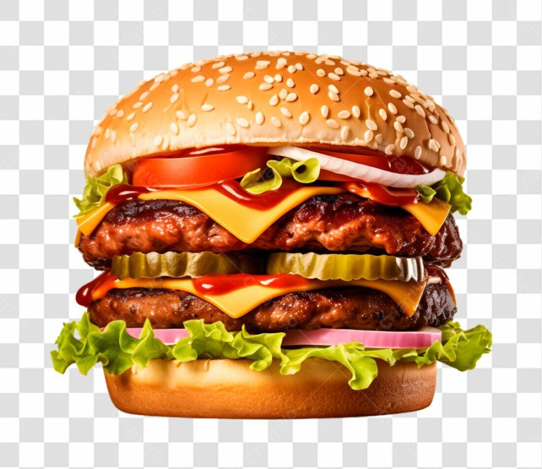 Icone Hambúrguer Duplo PNG com fundo transparente