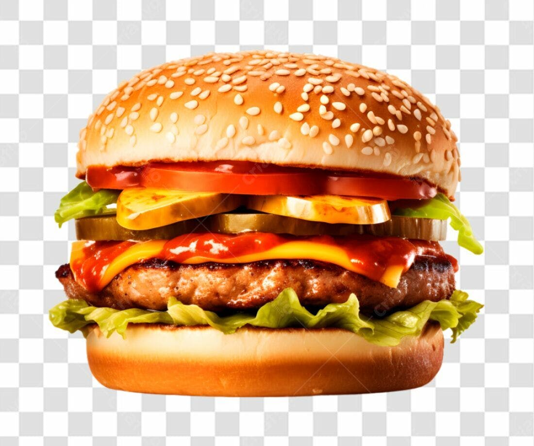 Imagem PNG de Hambúrguer com fundo transparente