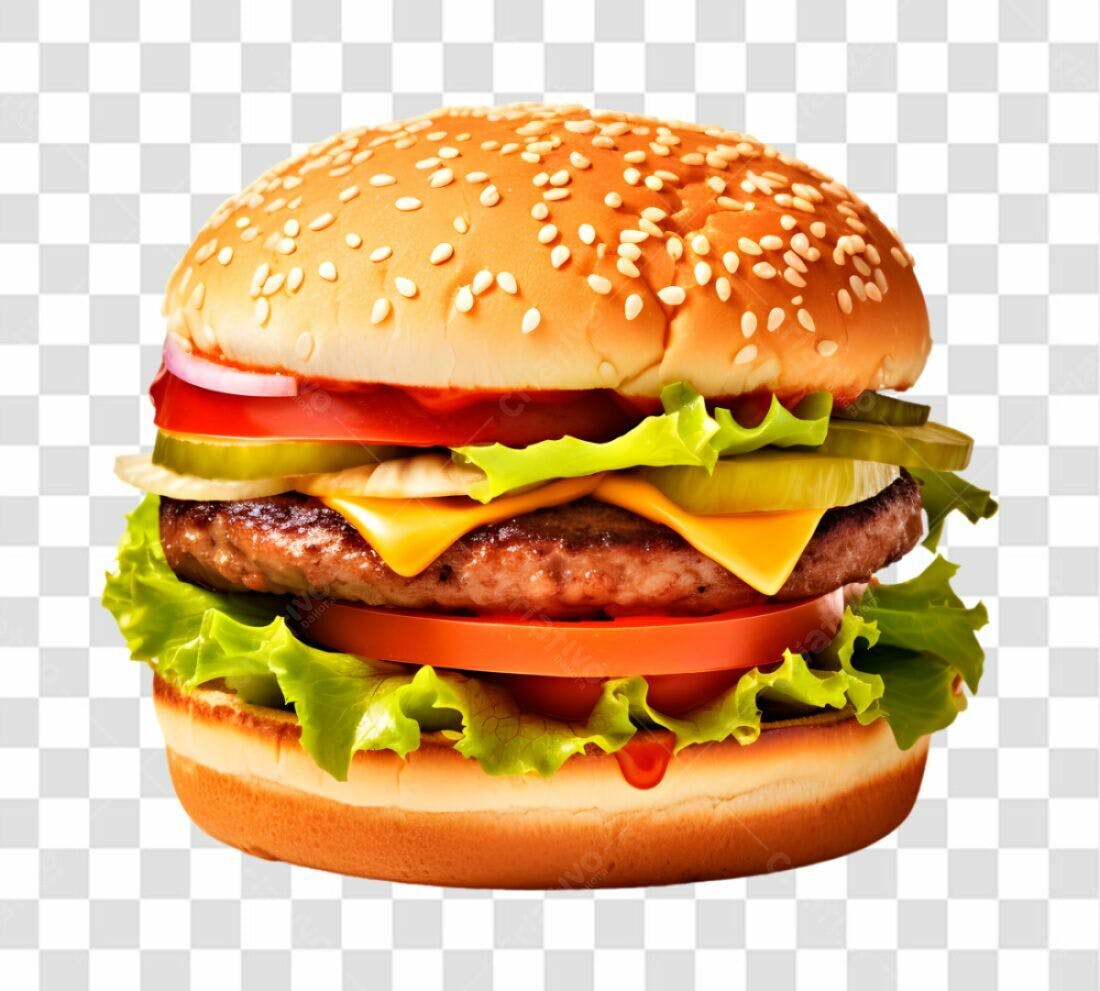 Imagem PNG Hambúrguer com fundo transparente