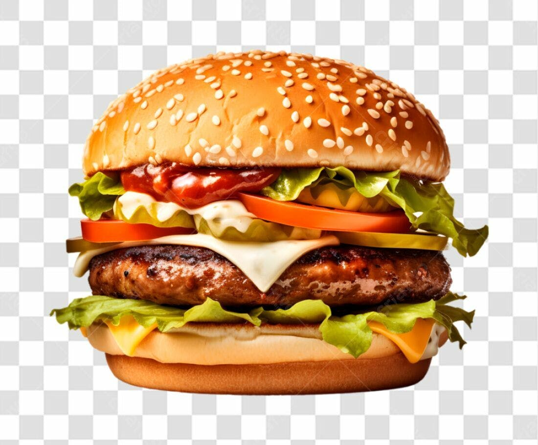 Imagem Hambúrguer PNG com fundo transparente