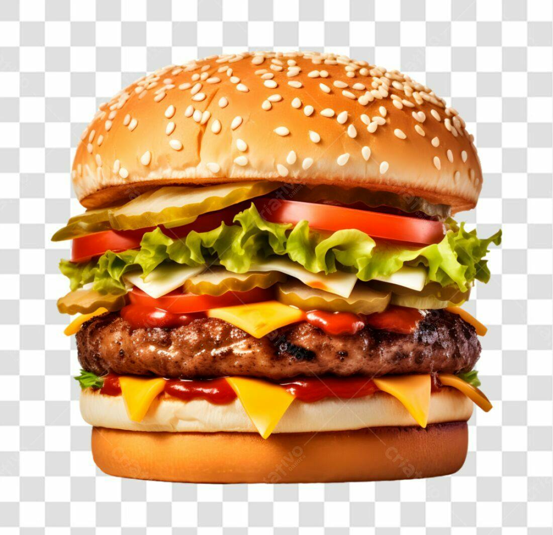 Imagem Hambúrguer PNG com fundo transparente