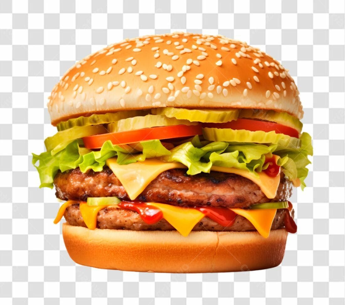 Imagem Hambúrguer Duplo PNG com fundo transparente
