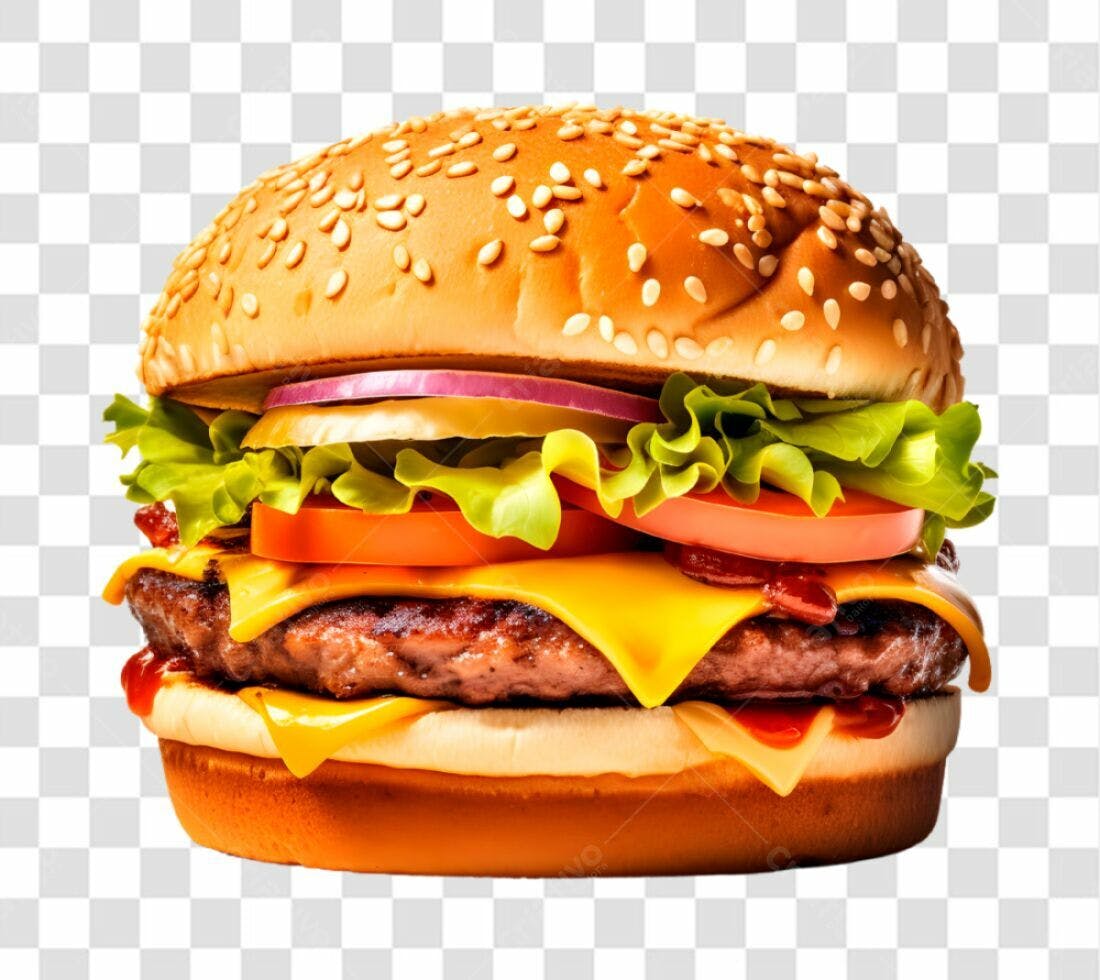 Imagem PNG de Hambúrguer para Cardápio com fundo transparente