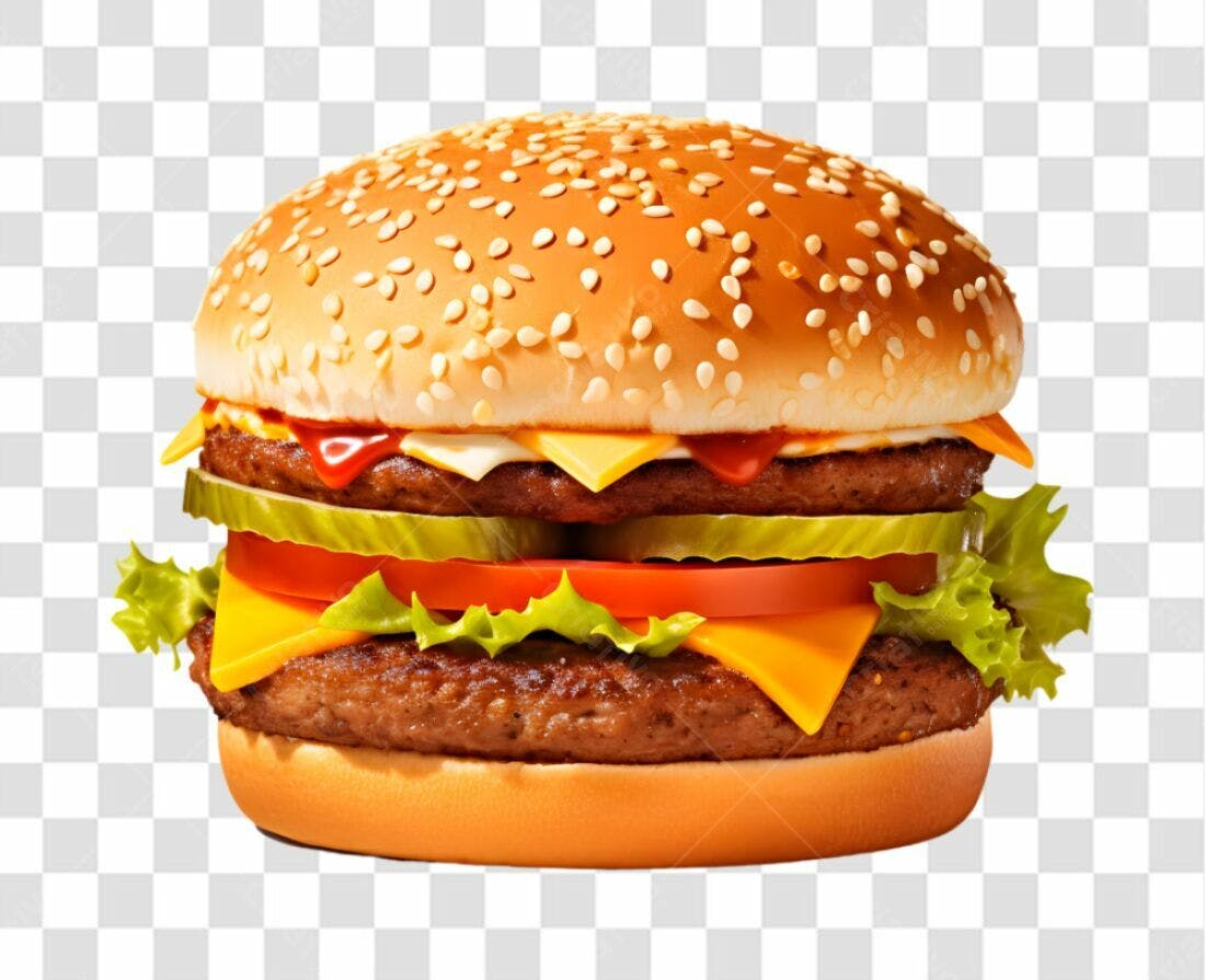 Imagem PNG de Hambúrguer Duplo com fundo transparente