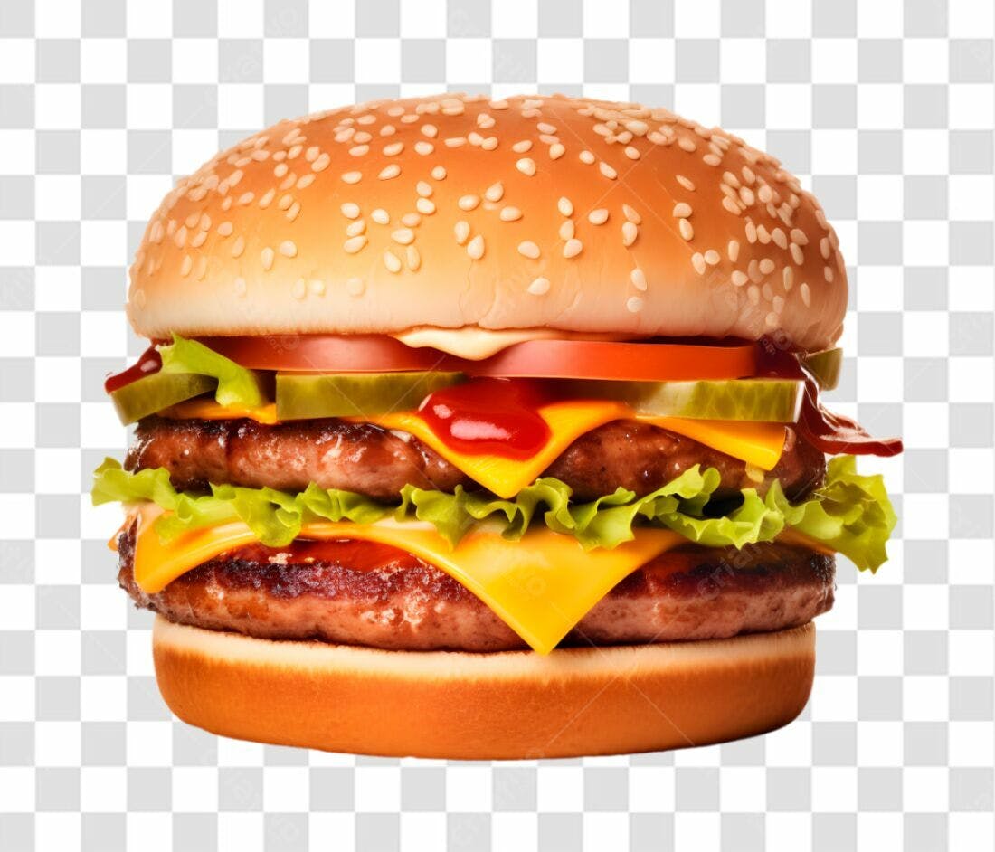 Imagem Hambúrguer Duplo PNG com fundo transparente