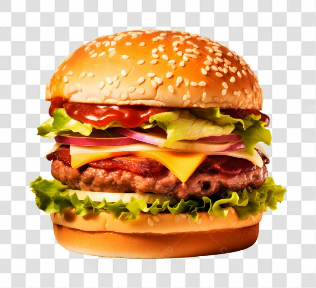 Imagem PNG Hambúrguer com fundo transparente