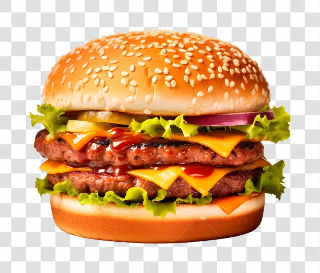 Icone Hambúrguer Duplo PNG com fundo transparente