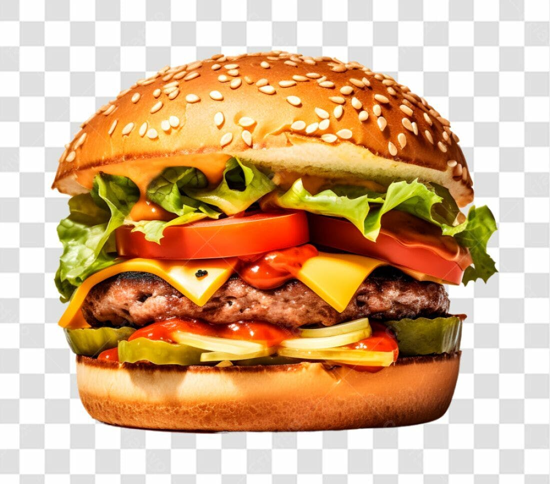 Imagem Hambúrguer PNG com fundo transparente