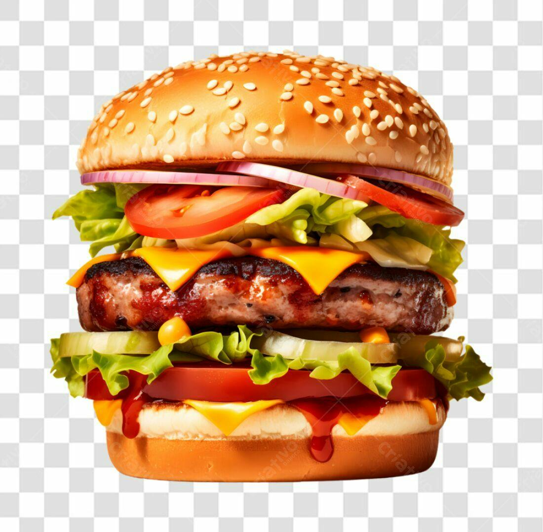 Imagem PNG de Hambúrguer com fundo transparente