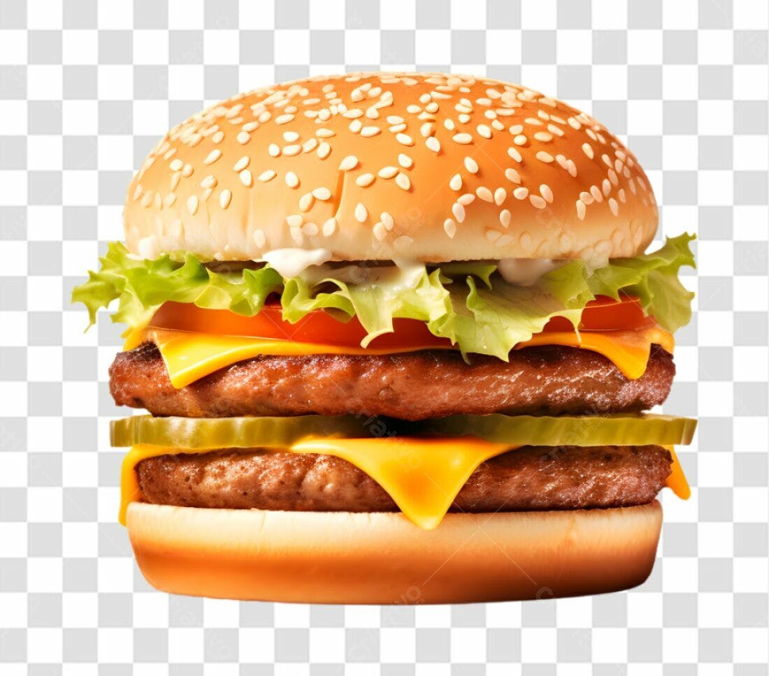 Icone Hamburguer Duplo PNG com fundo transparente