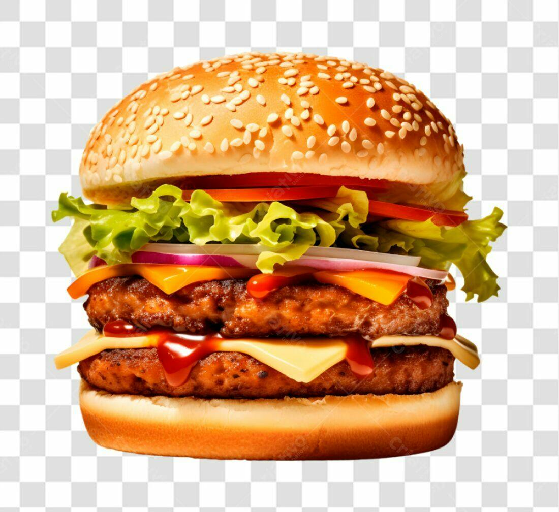 Imagem de Hambúrguer Duplo PNG com fundo transparente