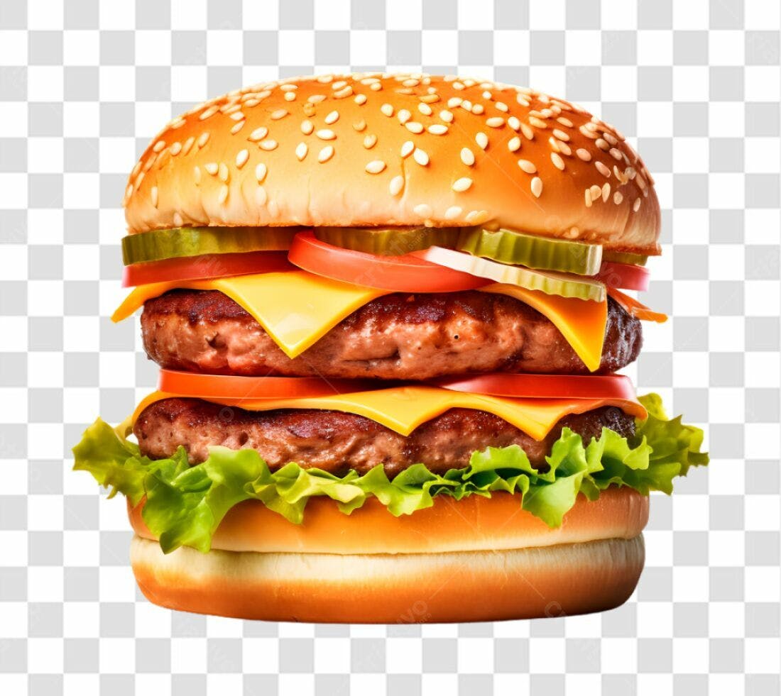 Imagem de Hambúrguer Duplo PNG com fundo transparente