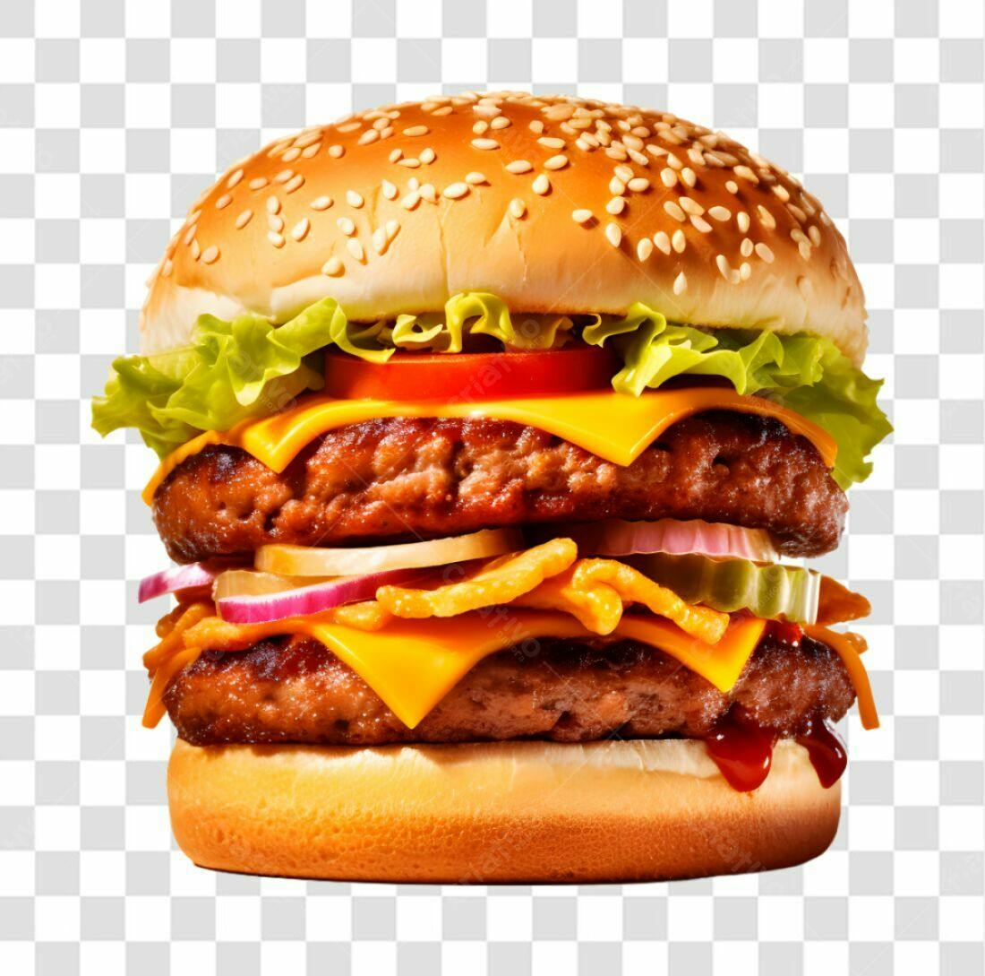 Imagem Hambúrguer Duplo PNG com fundo transparente