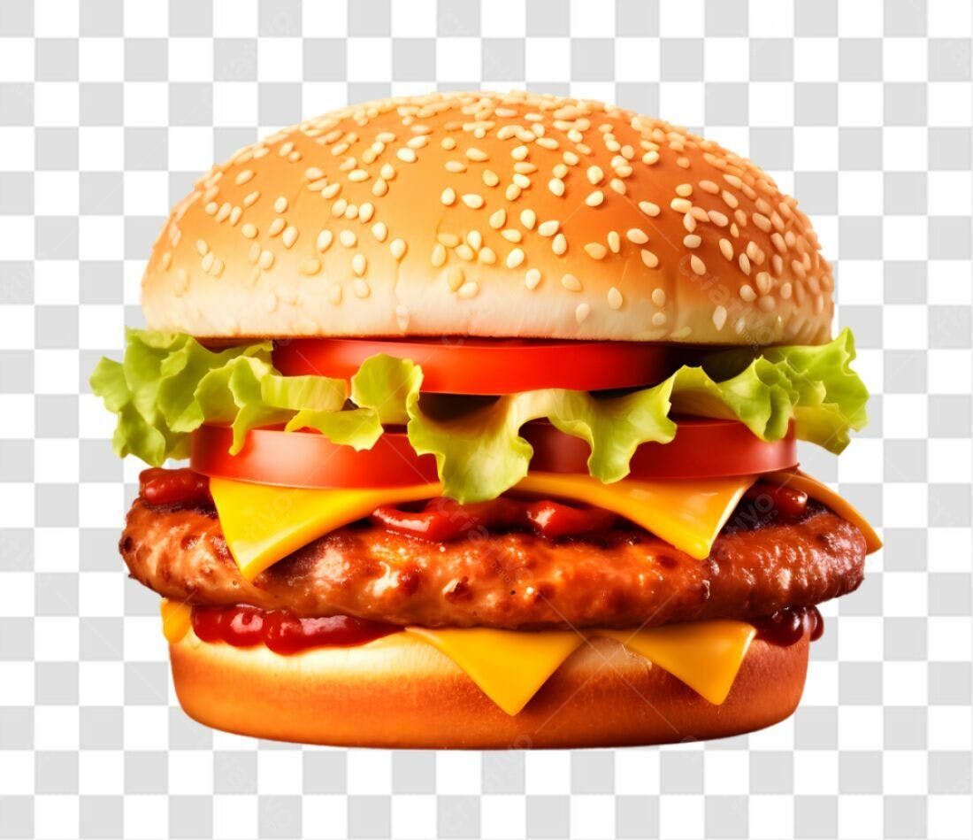 Imagem PNG de Hambúrguer para cardápio com fundo transparente