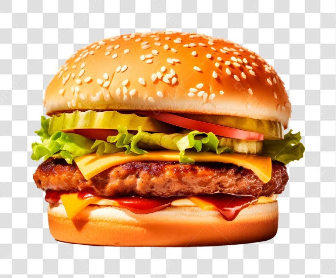 Imagem PNG de Hambúrguer Cheeseburger com fundo transparente