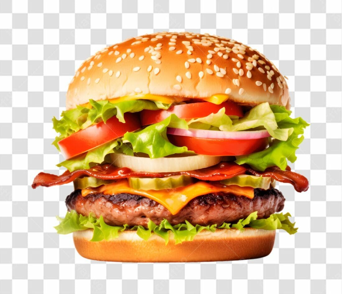 Icone Hambúrguer Bacon PNG com fundo transparente
