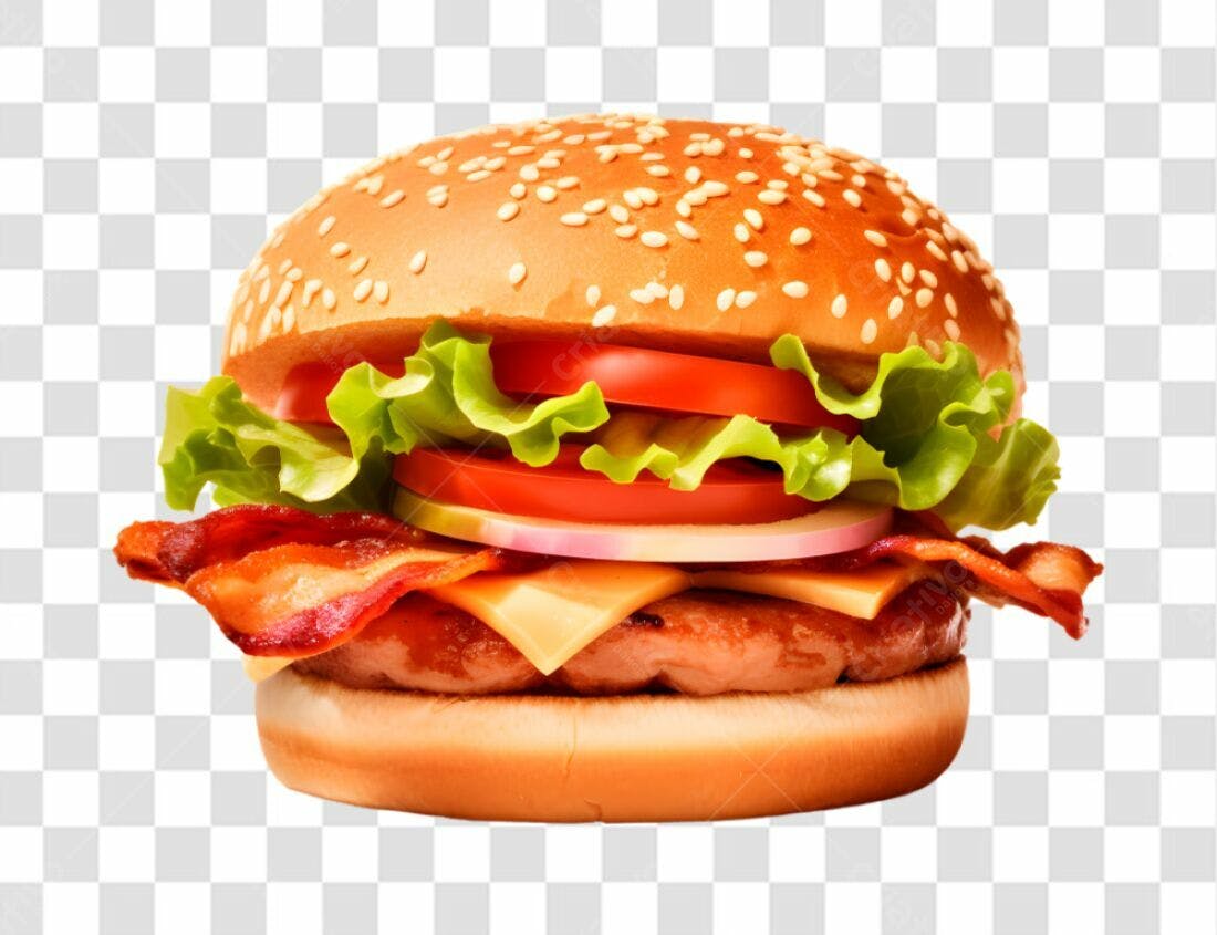 Imagem Hambúrguer PNG com fundo transparente