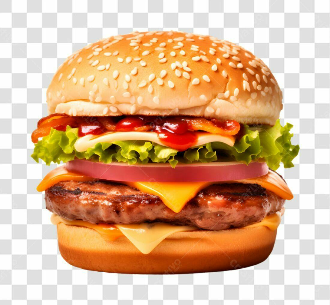 Imagem PNG de Hambúrguer com fundo transparente