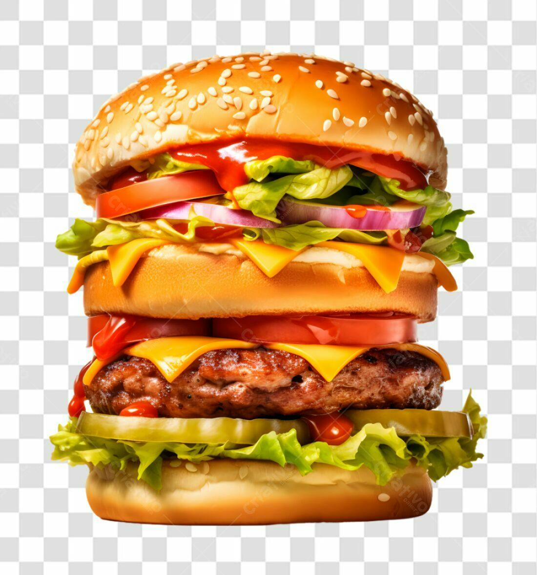 Imagem Hambúrguer Duplo PNG com fundo transparente