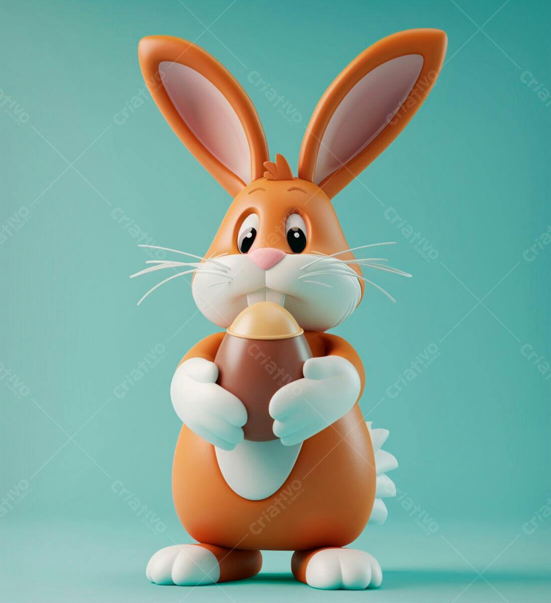 Coelho da Páscoa com ovo de chocolate