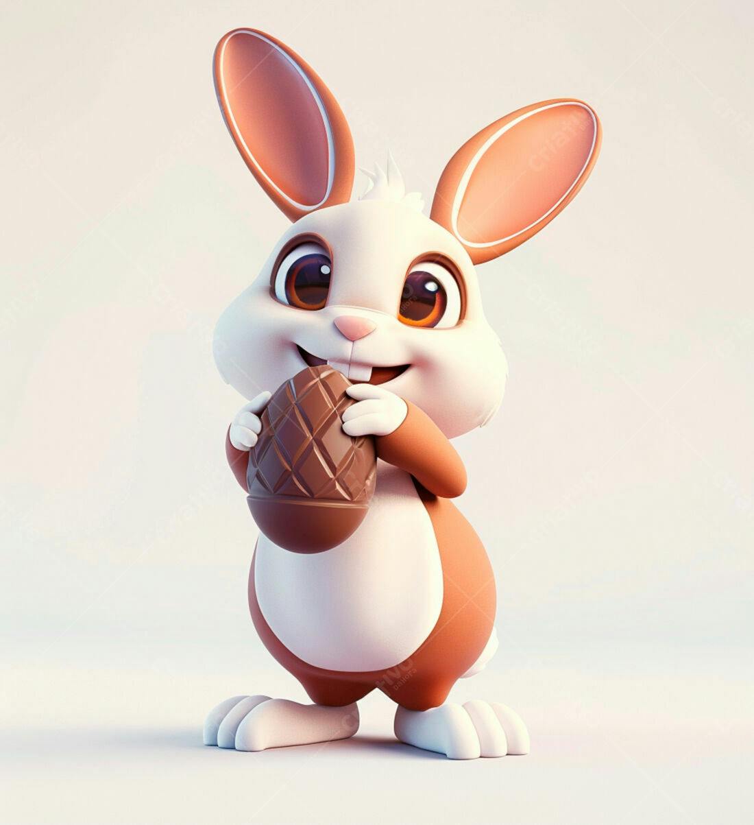 Coelhinho com Ovo de Chocolate de Páscoa