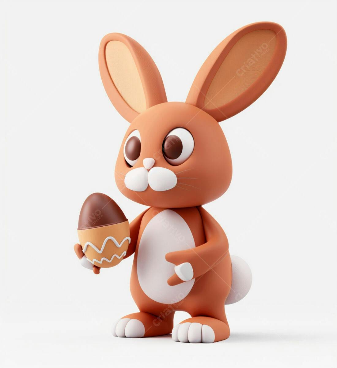 Coelhinho de Páscoa com ovo de chocolate
