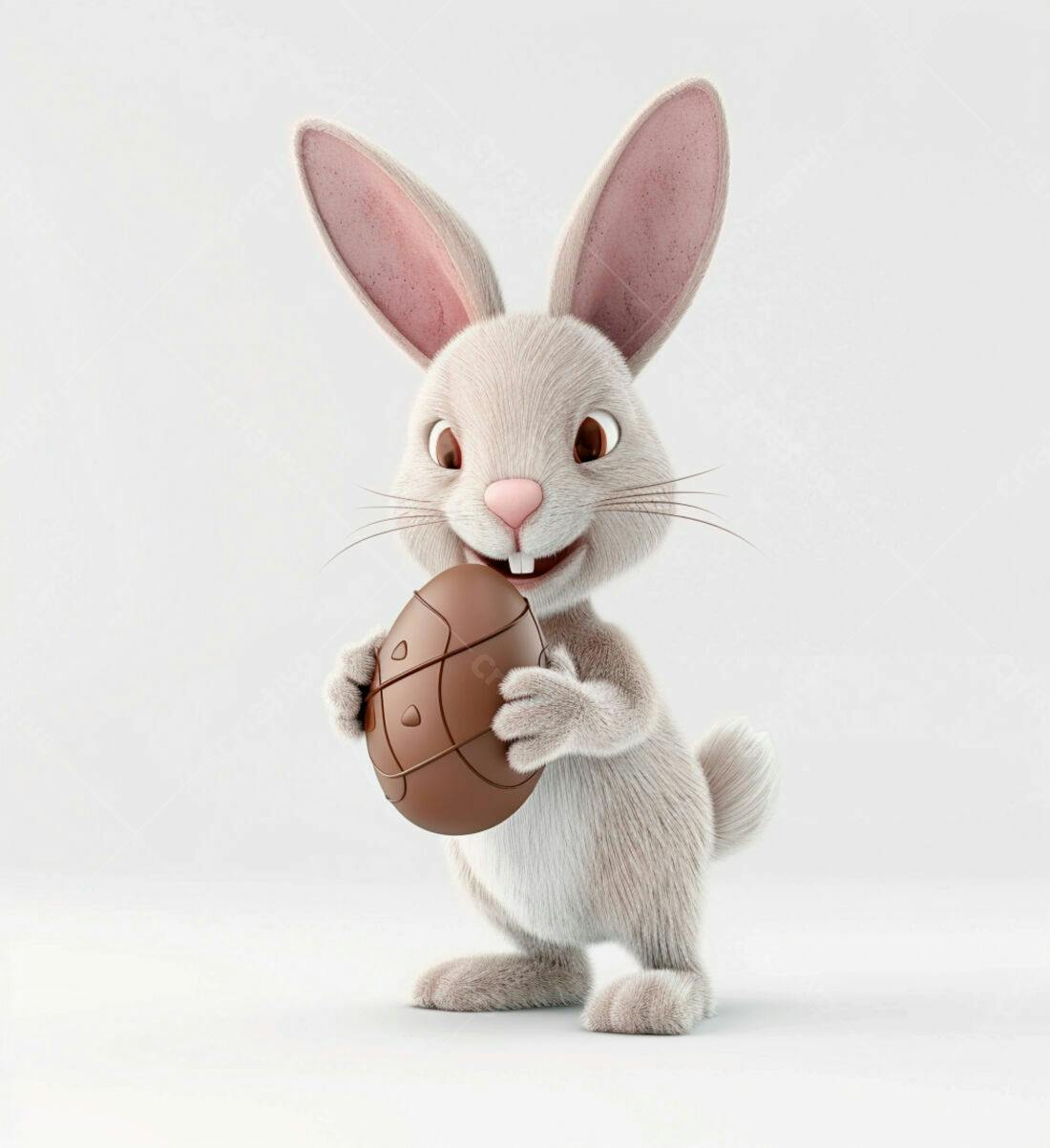 Coelho fofinho com ovo de chocolate Páscoa