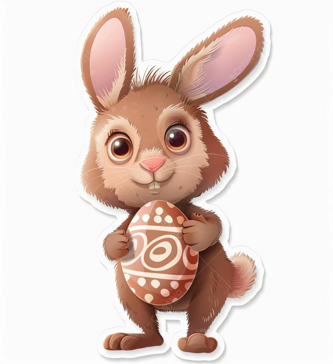 Coelhinho com ovo de Páscoa marrom