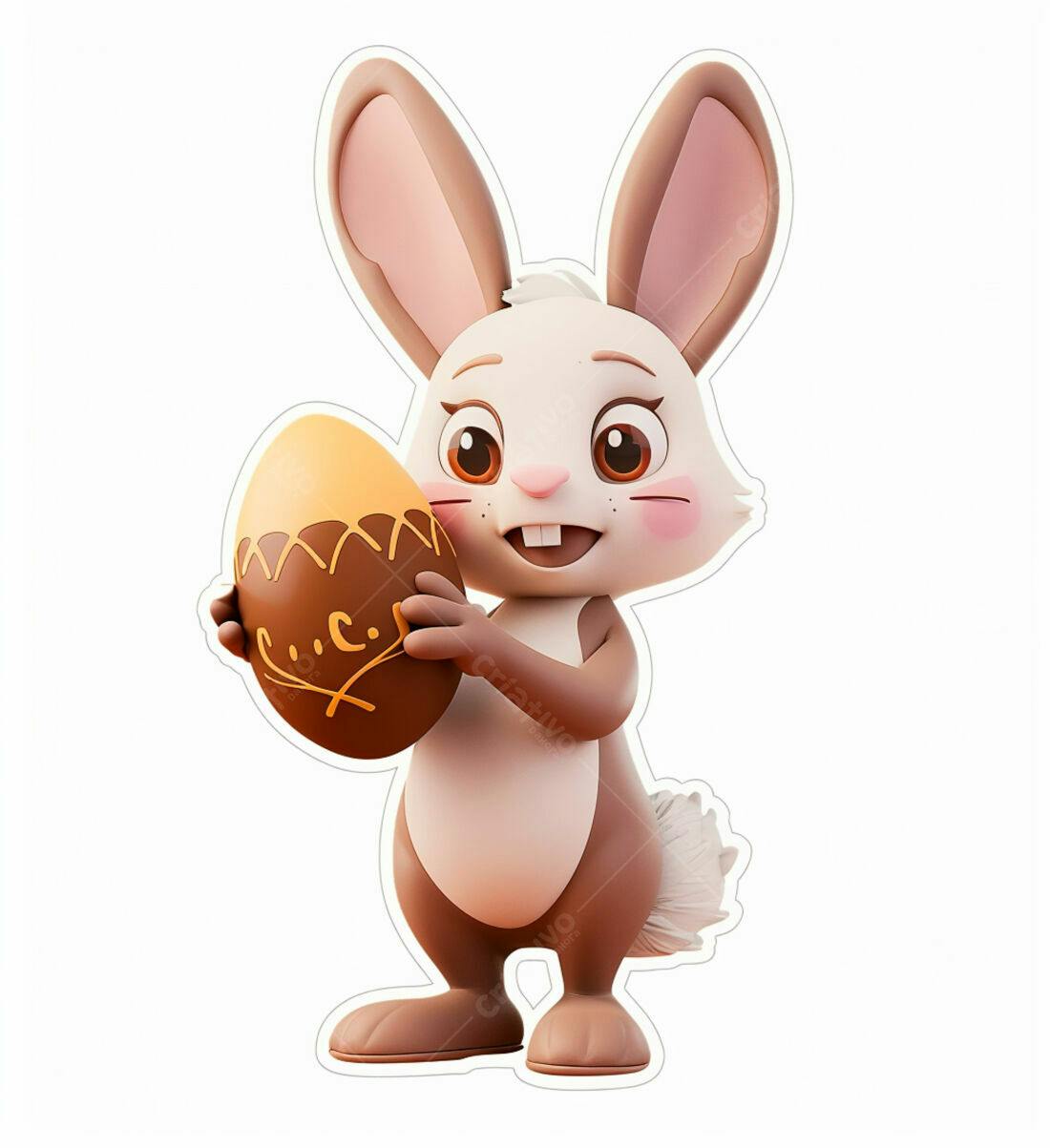 Coelhinha com ovo de chocolate Páscoa