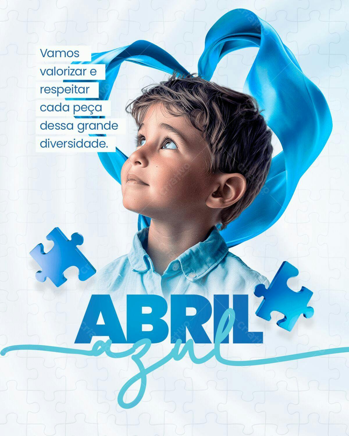 Flyer Abril Azul PSD Editável