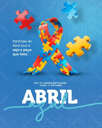 Abril azul mês de conscientização sobre o autismo