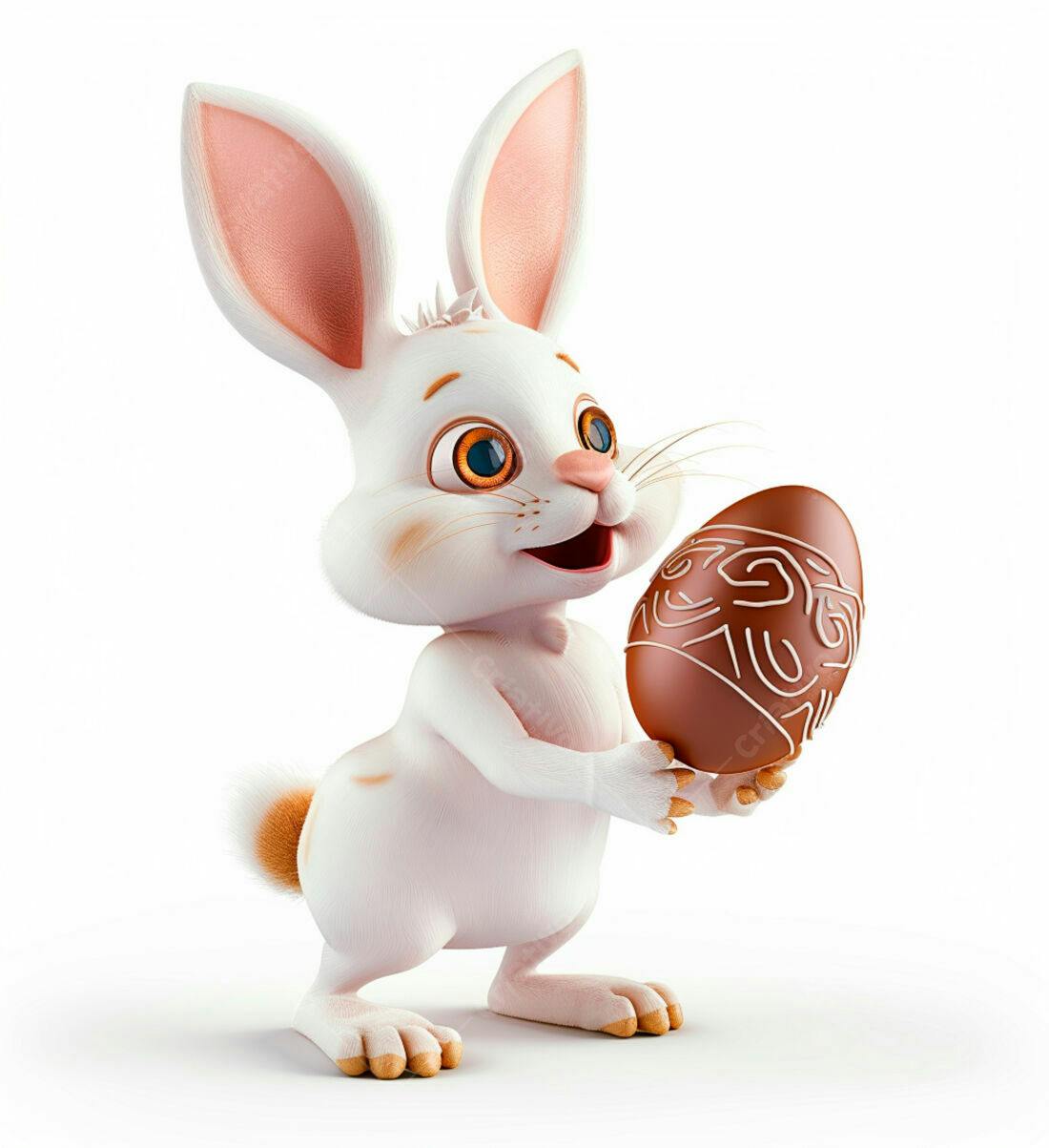 Coelhinho da Páscoa com ovo de chocolate