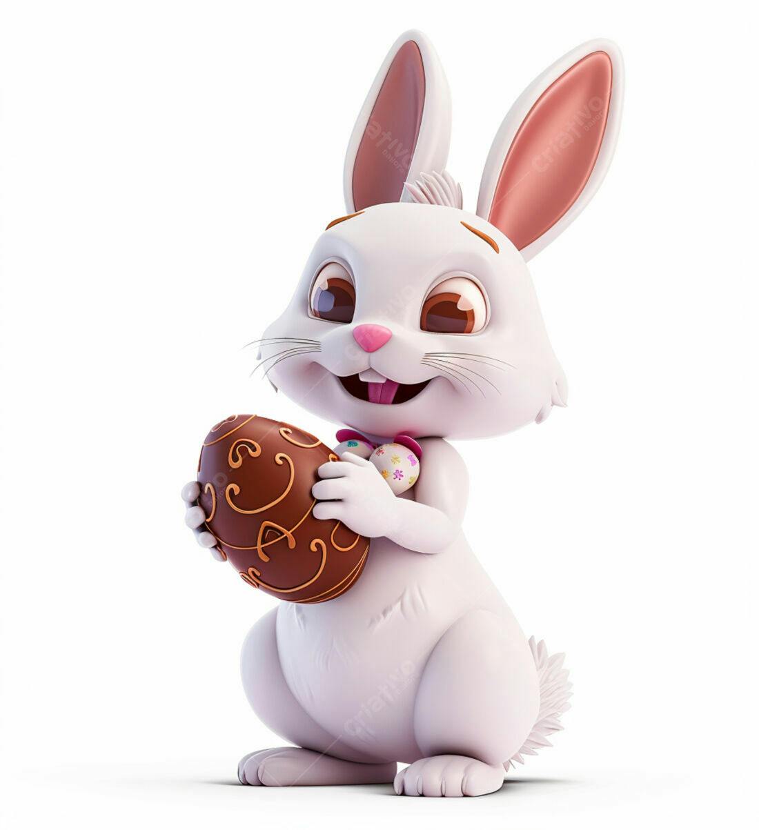 Coelhinho da Páscoa com ovo de chocolate