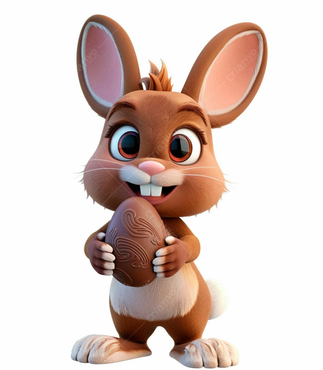 Coelhinho com ovo de chocolate Páscoa