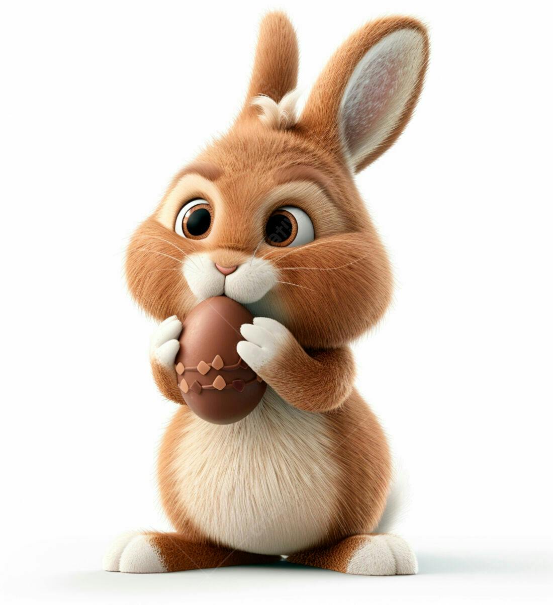 Coelhinho com Ovo de Chocolate na Páscoa