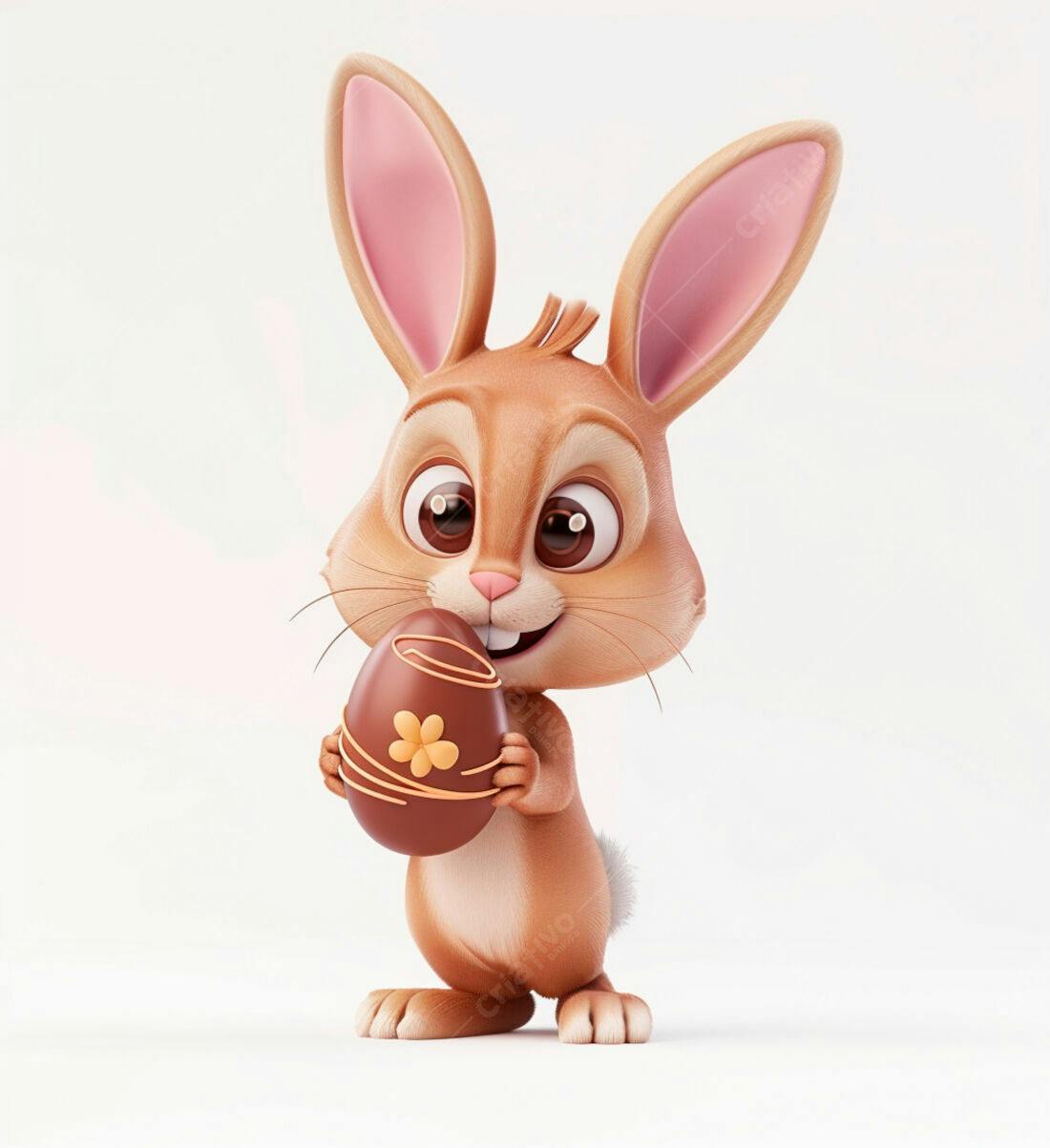 Coelhinho com ovo de chocolate Páscoa