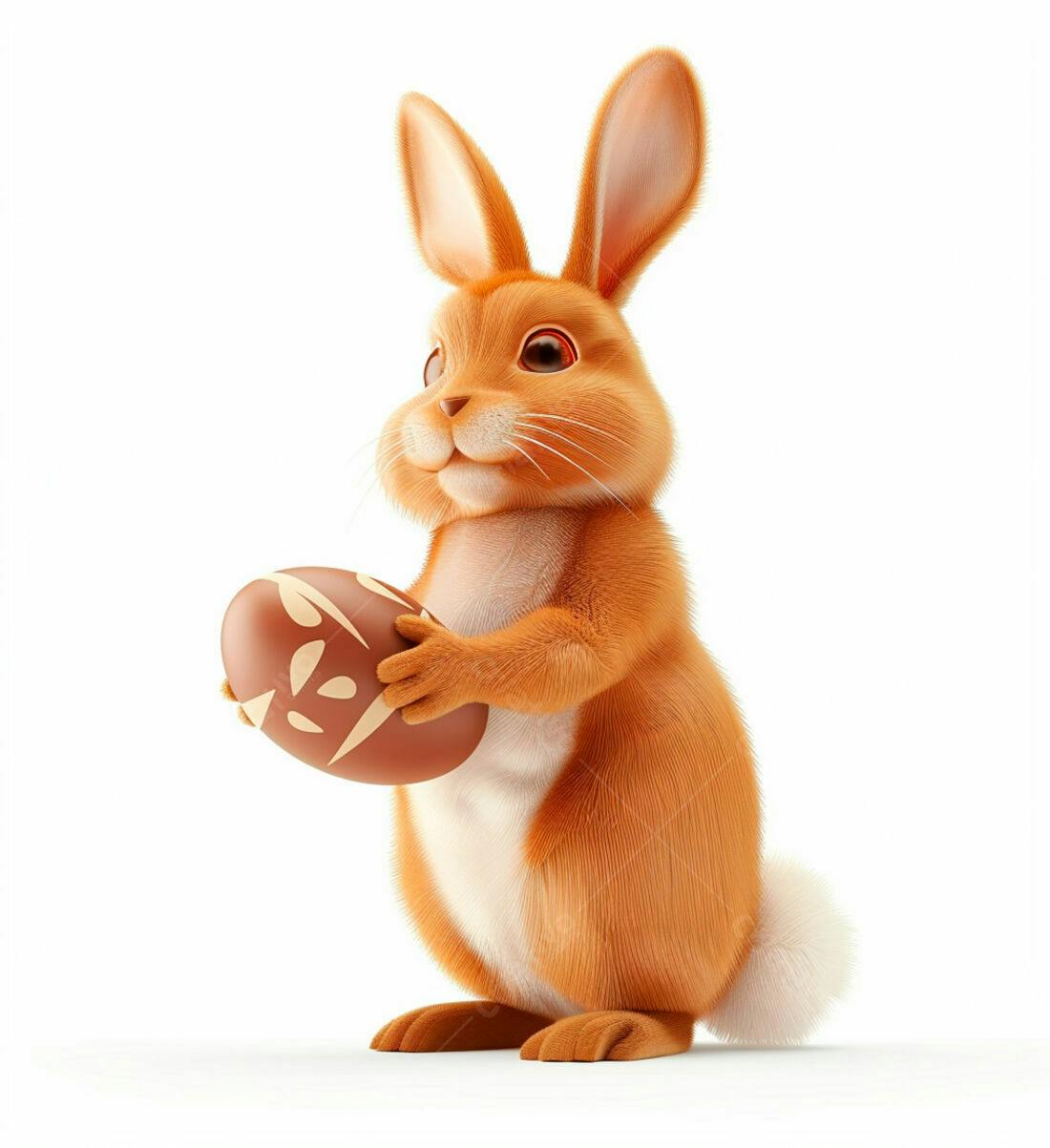 Coelhinho com ovo de Páscoa marrom