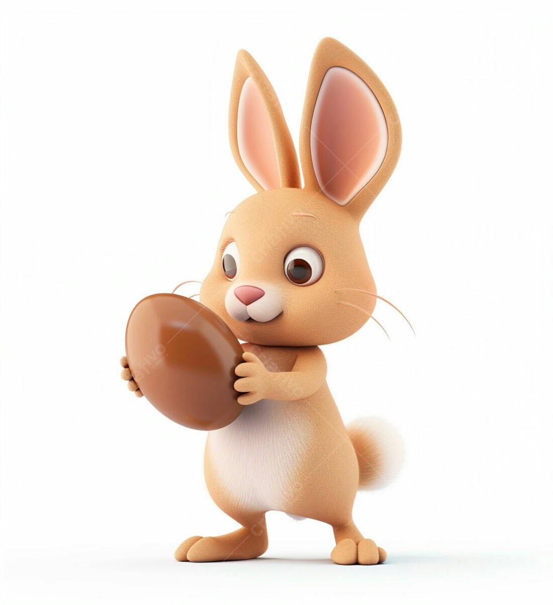 Coelhinho com ovo de chocolate Páscoa
