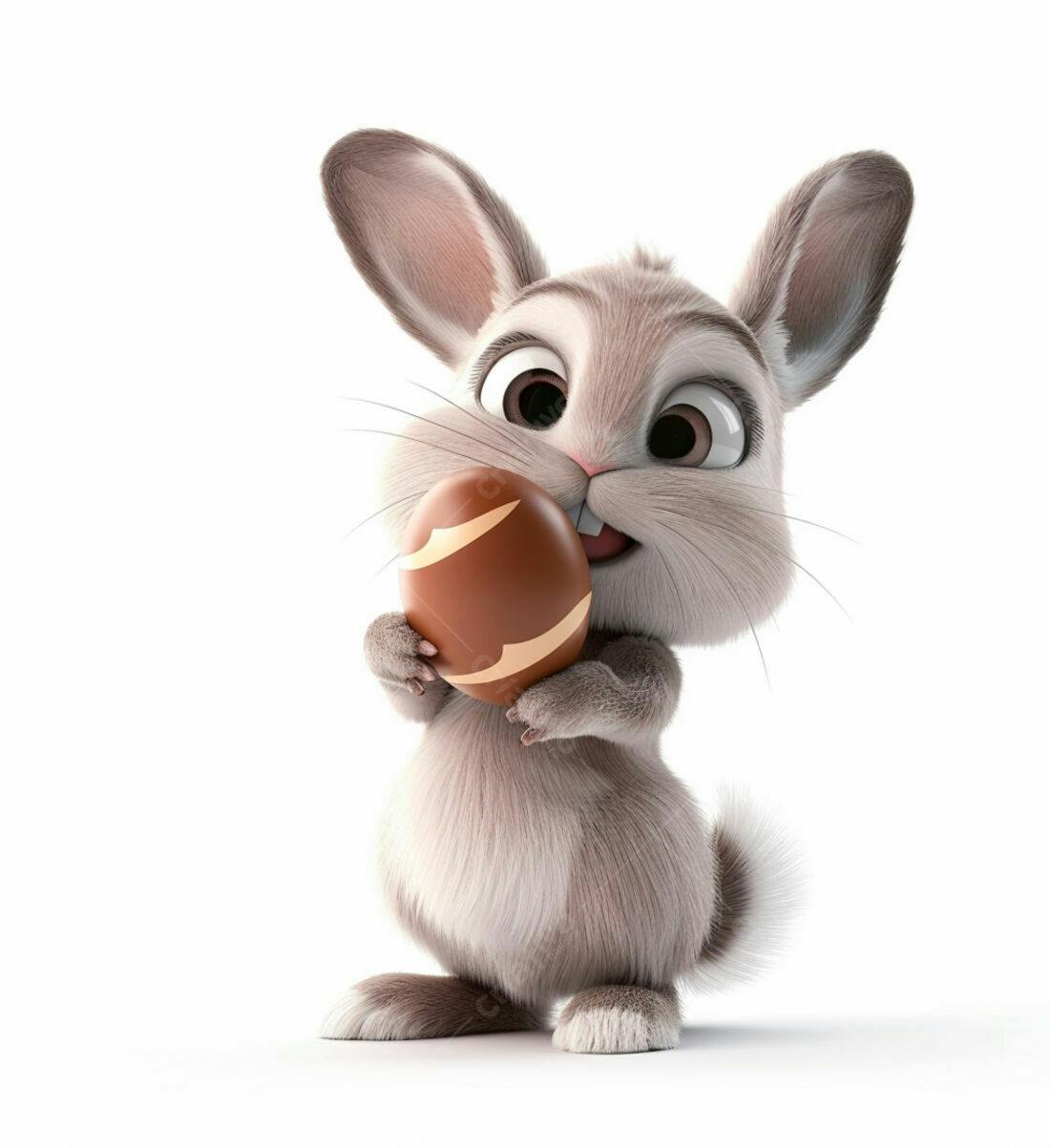 Coelhinho fofo com ovo de chocolate Páscoa