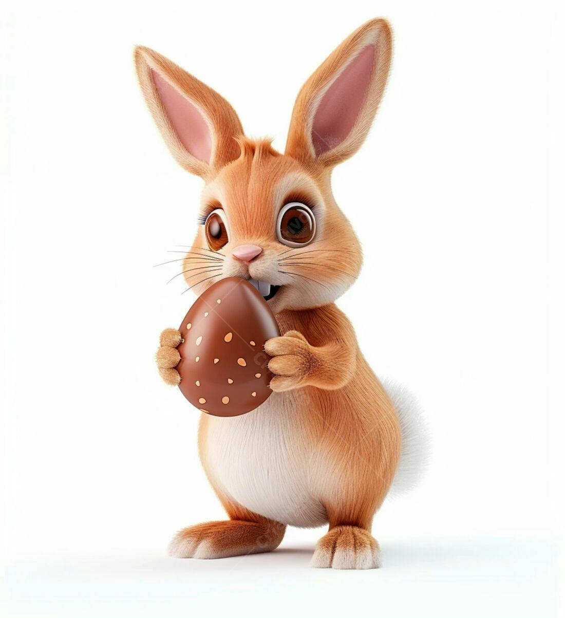 Coelhinho com Ovo de Chocolate de Páscoa