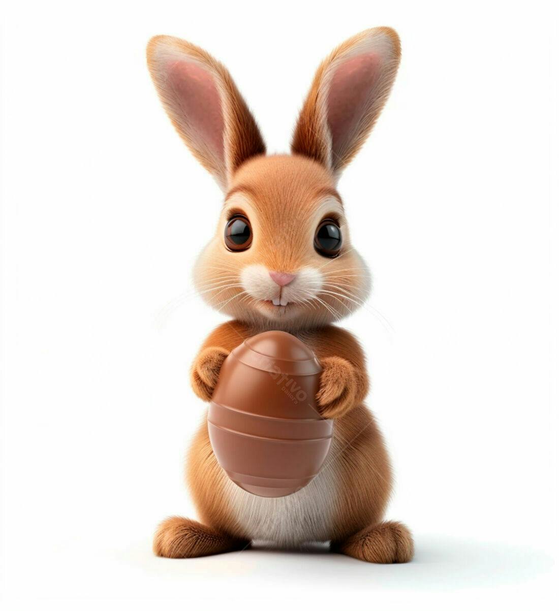 Coelhinho com ovo de chocolate Páscoa